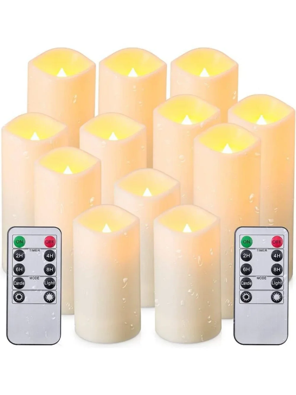 12-Pack Waterproof Flameless LED Candles with Remote Timer for Indoor/Outdoor